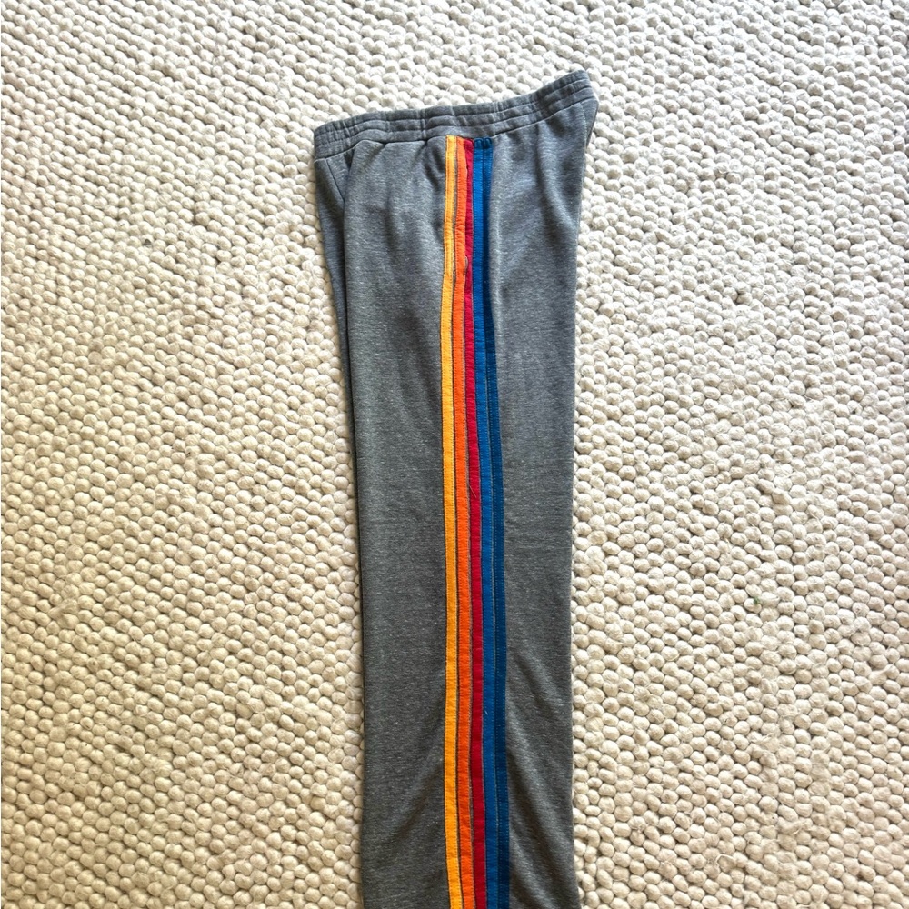 Aviator Nation Gray 5- Strip Wide-Leg Sweatpants size M. New without tags. - Picture 6 of 7